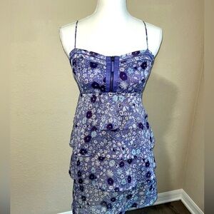 American Eagle Outfitters Floral Chiffon Ruffle Dress